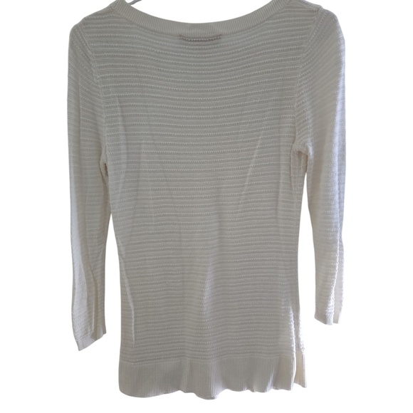 LOFT White Textured Knit Sweater - Picture 3 of 6